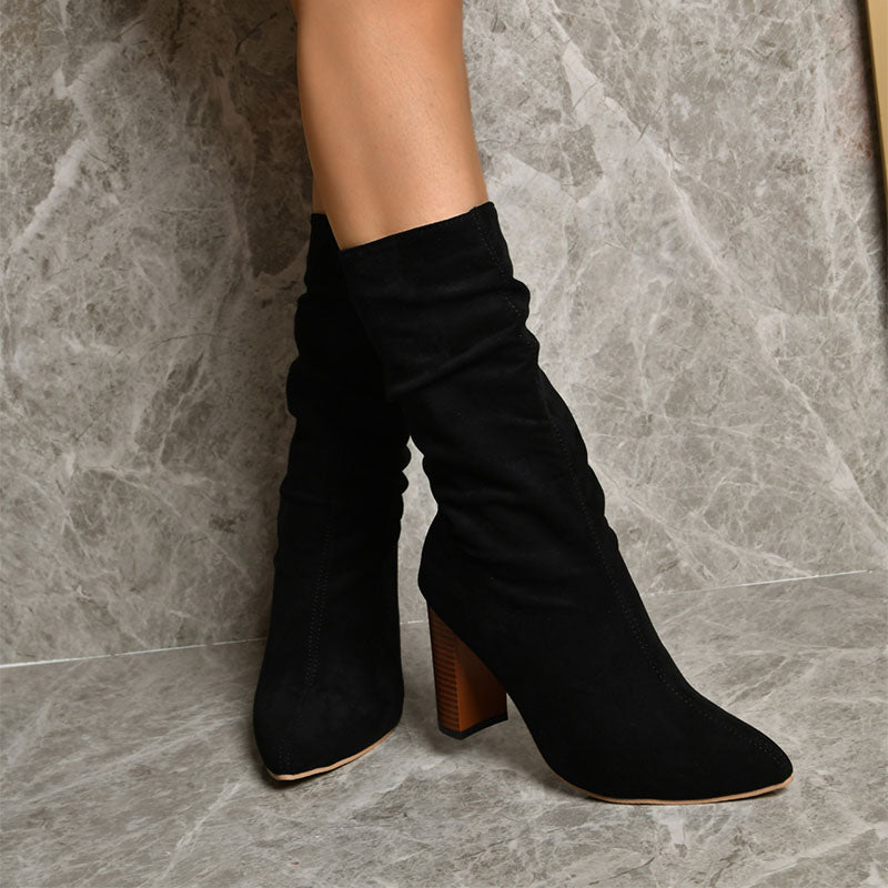 Pointed Toe High Heels Boots