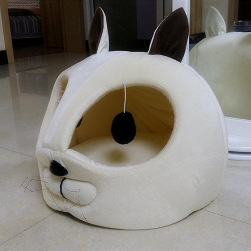 Cat headed pet bed