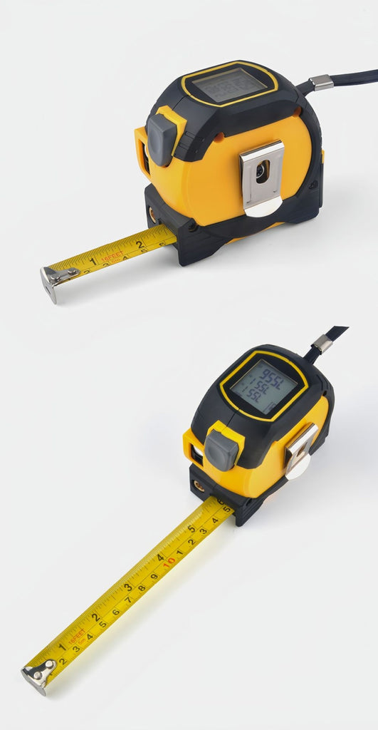 Measuring tape with laser