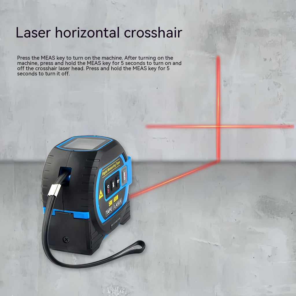 Measuring tape with laser