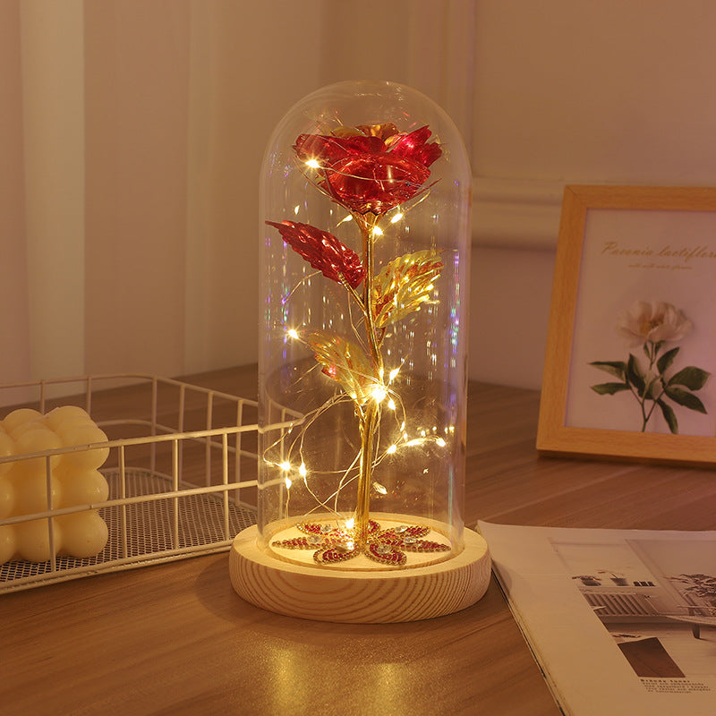 LED Rose in glass cover