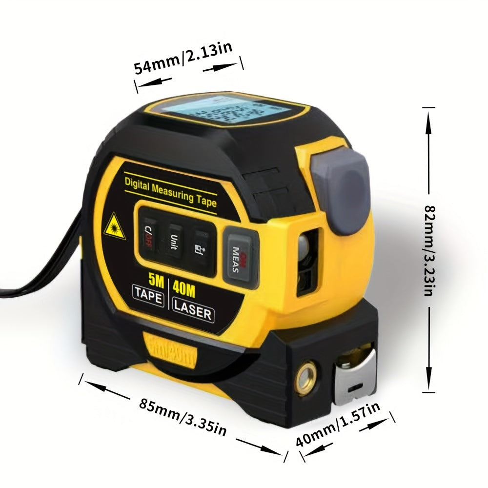 Measuring tape with laser
