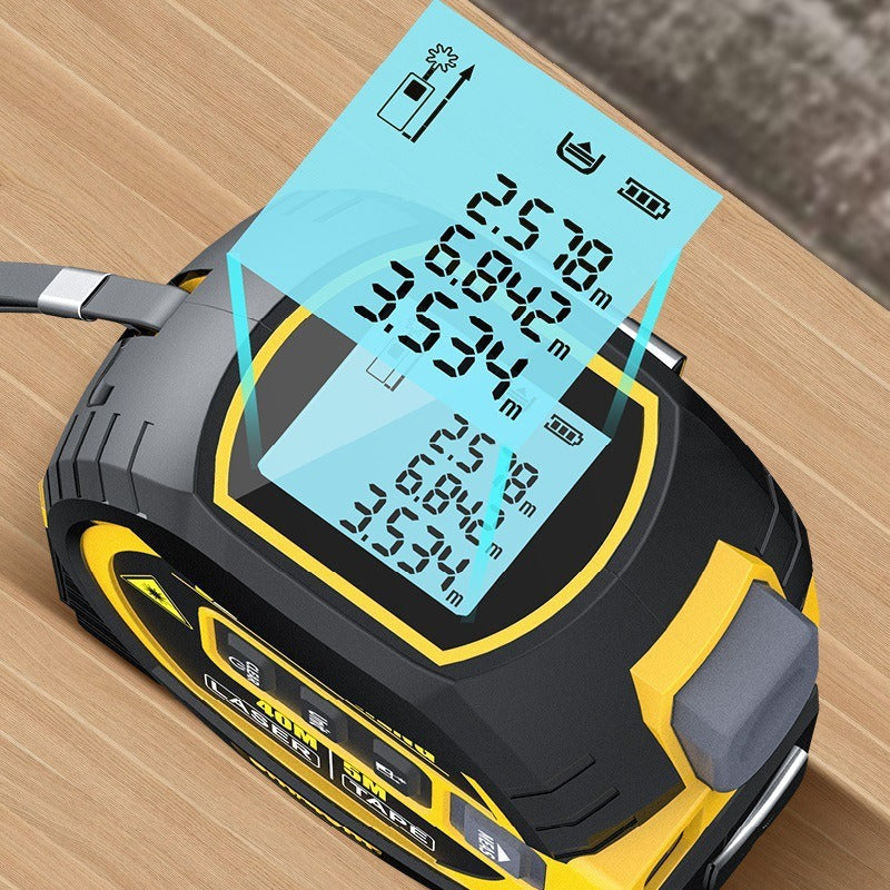 Measuring tape with laser